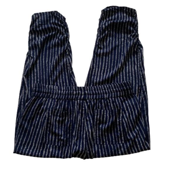 Khakis & Company Pants Blue White Striped Tie Waist Pockets Casual Ankle Large - Picture 8 of 12